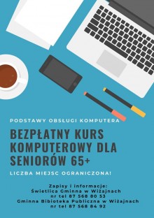 Gmina Wiżajny zaprasza seniorów na bezpłatny kurs komputerowy