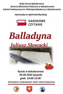 W tym roku Balladyna. Narodowe czytanie w Bakałarzewie