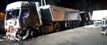 Pożar ciężarówek w Augustowie [zdjęcia]