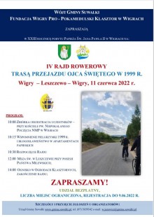 Rajd rowerowy trasą papieską. Zapisy do 9 czerwca