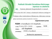 Szypliszki. W środę, 16 marca, szkolenie rolników   