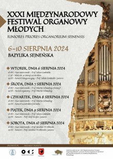 XXXI Międzynarodowy Festiwal Organowy Młodych w Sejnach