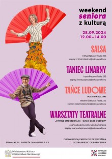 Koncert oraz warsztaty teatralne i taneczne. Weekend seniora z kulturą